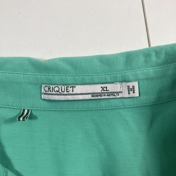 Criquet Polo Shirt Men XL Teal Green Short Sleeve Golf Pima Cotton Stretch Golf - Picture 3 of 9